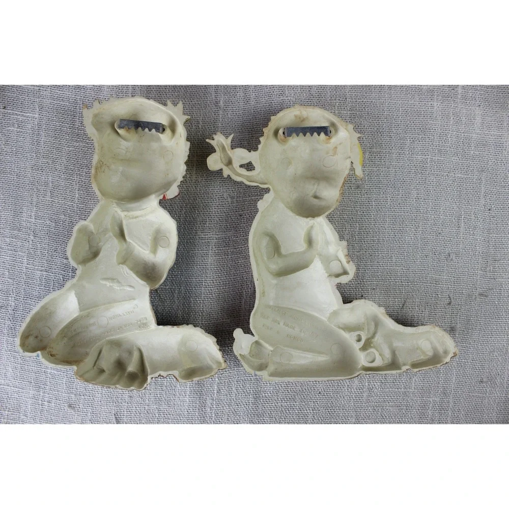 Vintage 1977 Homco Praying Boy and Girl Wall Plaques Set 7496 Made in USA